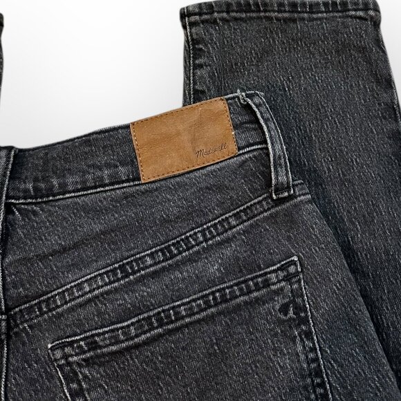 Madewell The Perfect Vintage Jeans High Waisted Black Wash Frayed Hem - Picture 3 of 5